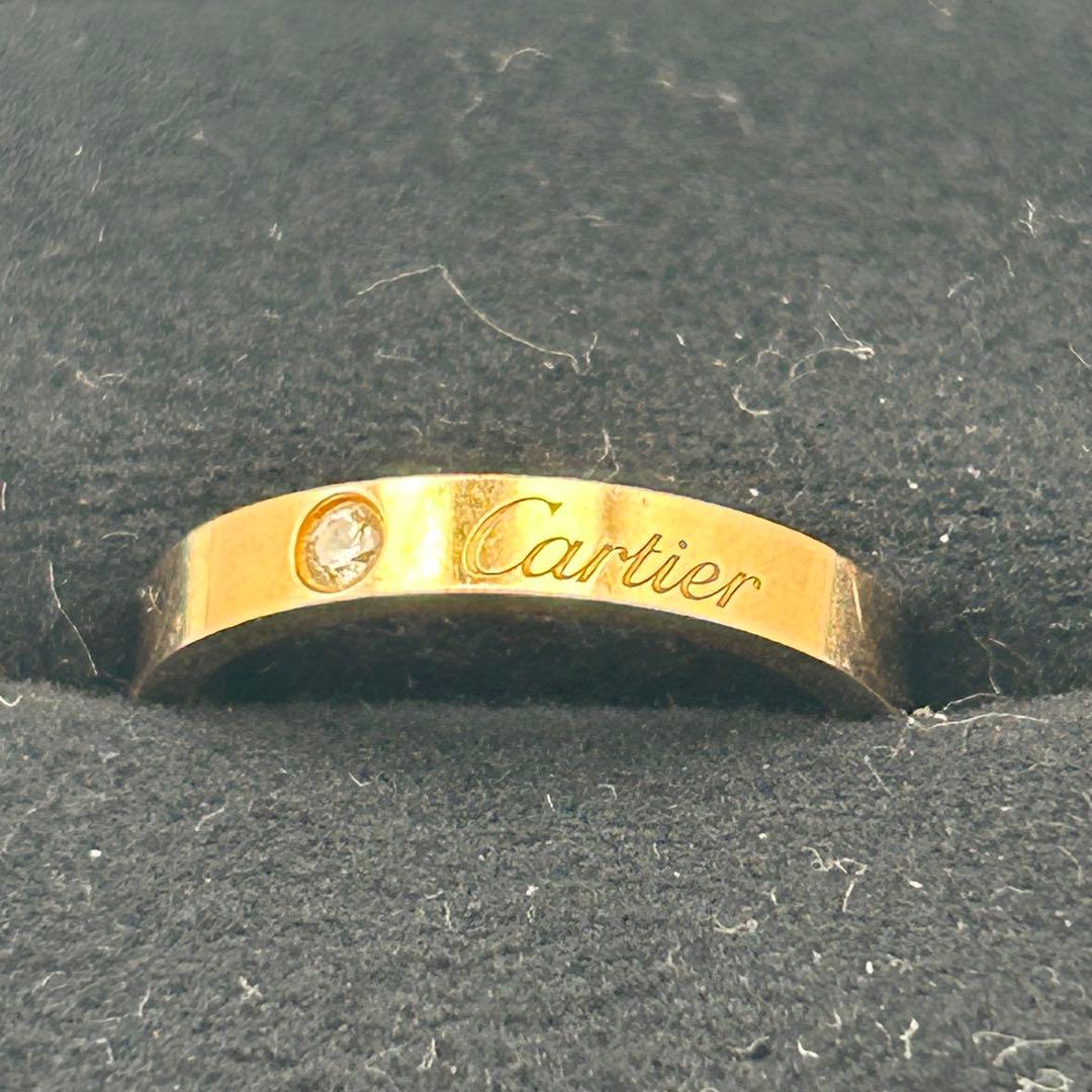 【保証書・箱付き】 カルティエ　Cドゥ エングレーブド　リング　ダイヤ　PG