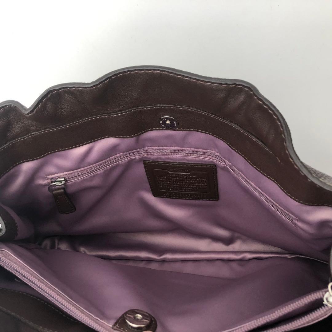 R【新品未使用】COACH ダークブラウン レザー ハンドバッグ