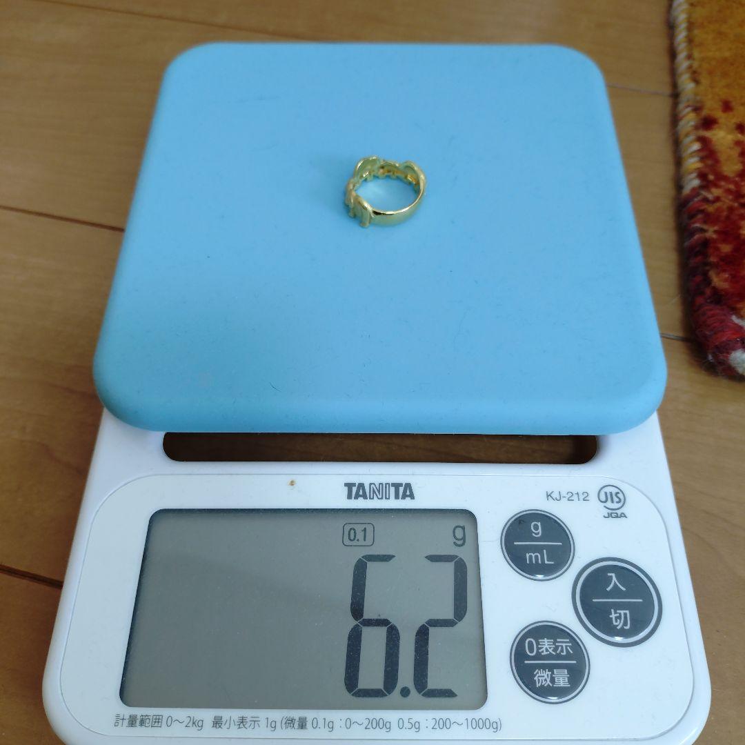 k18 ゴールド 象デザイン リング ダイヤ付き ジュエリー作家