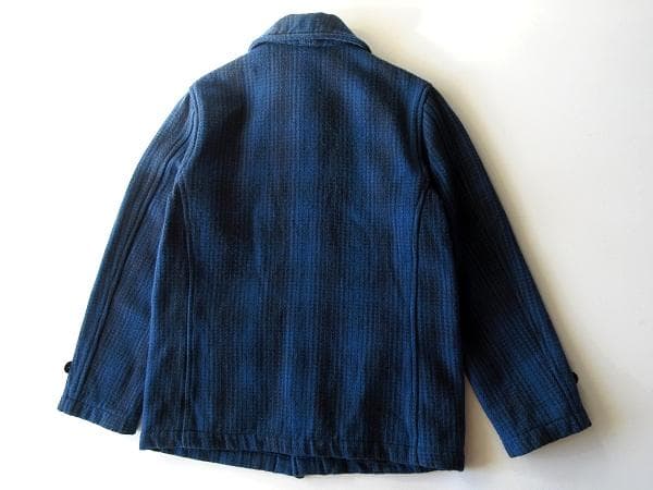 セール　OMNIGOD チェック ウールツイード ハンティングジャケット 2 青