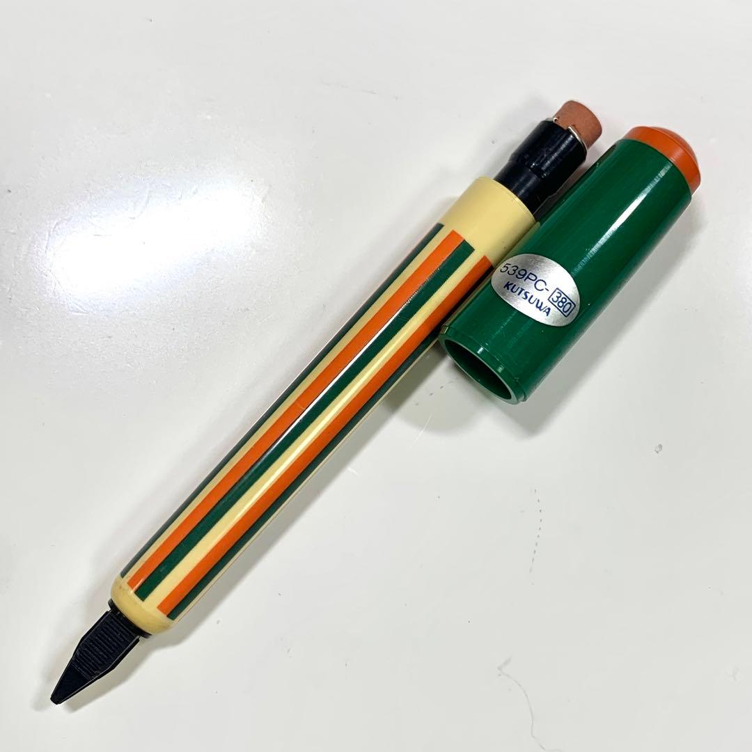 廃番 ヴィンテージ KUTSUWA 万年筆風 シャープペンシル 0.5mm 緑 100年