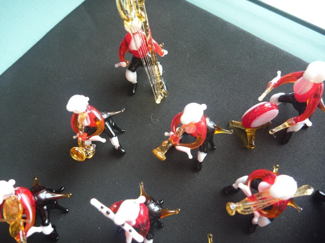 美品！ガラス細工 オーケストラ13体＋おまけブルーオーケストラ6体＋