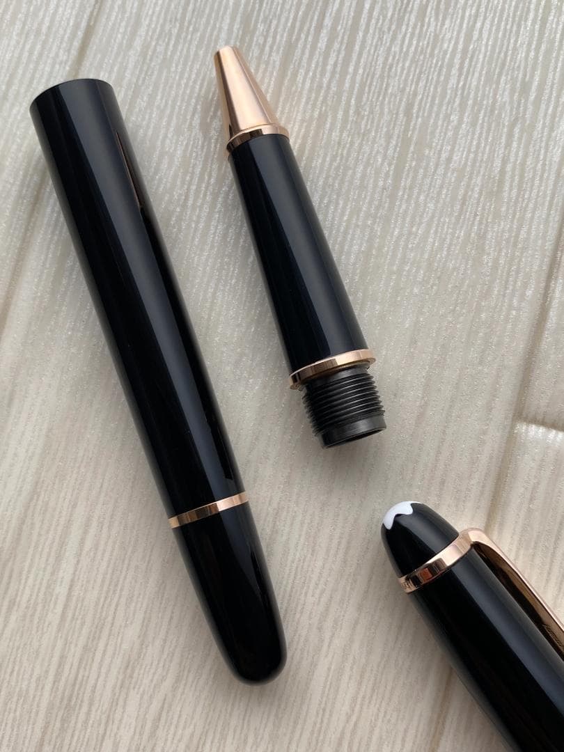 現行品 新品同様 モンブラン ローズゴールド 163 キャップ式 ローラーボール