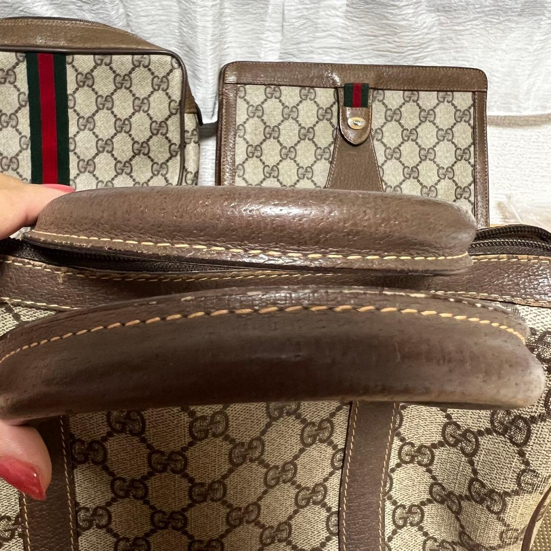 オールドグッチ　Gucci ヴィンテージ　GG ボストンバッグ　ハンドバック