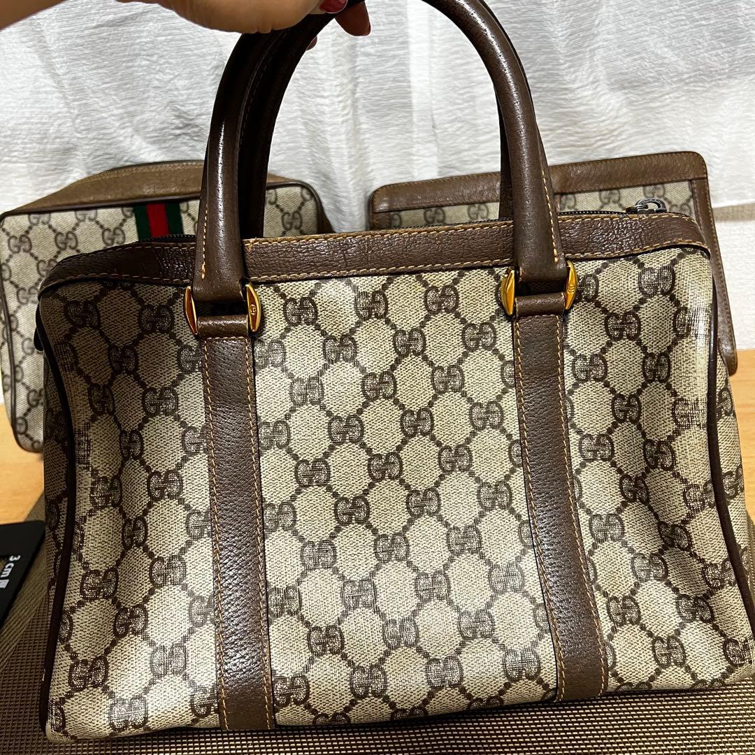 オールドグッチ　Gucci ヴィンテージ　GG ボストンバッグ　ハンドバック