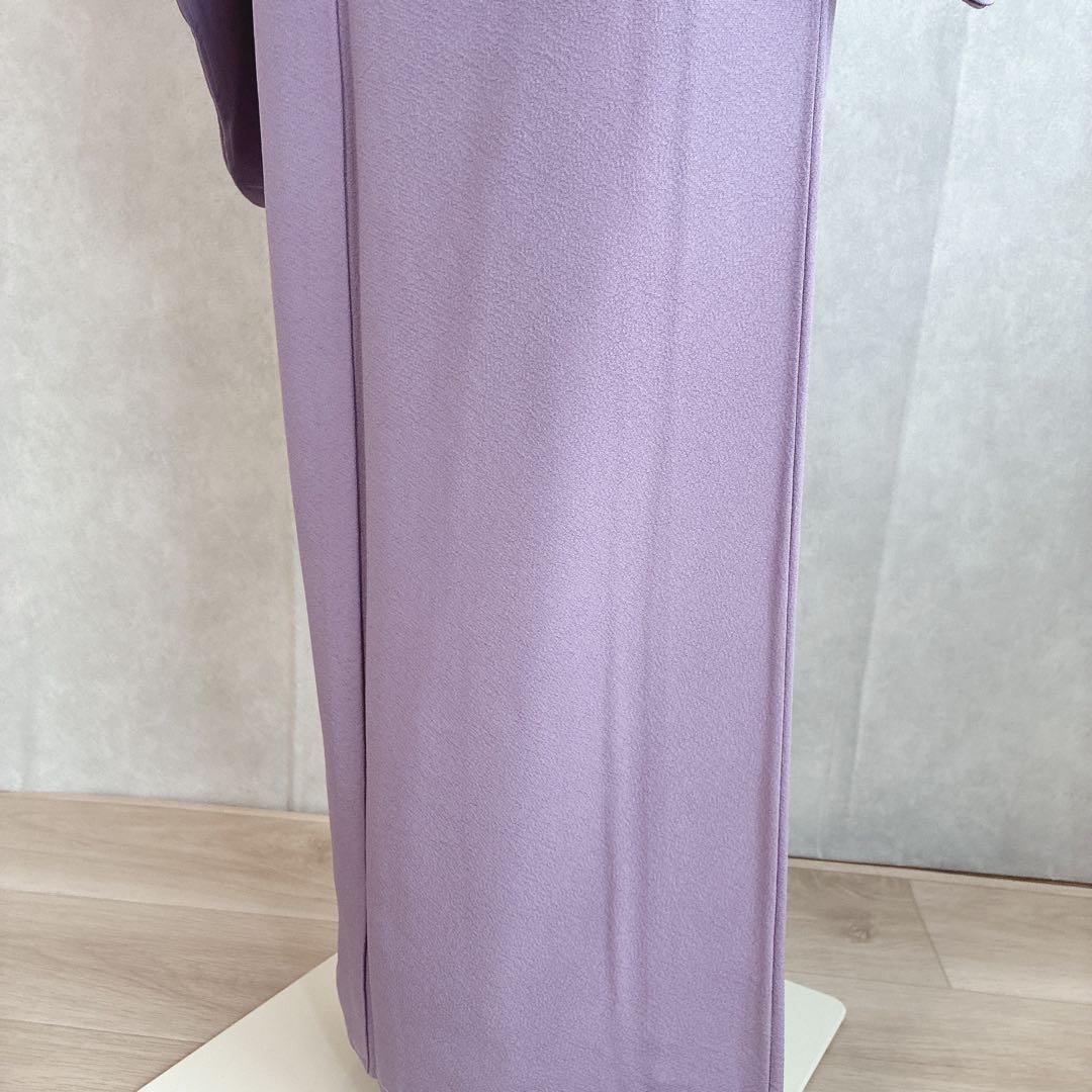 色無地 フルセット 着物 正絹 辻ヶ花の帯 しつけ糸つき ロング丈 紫 J9