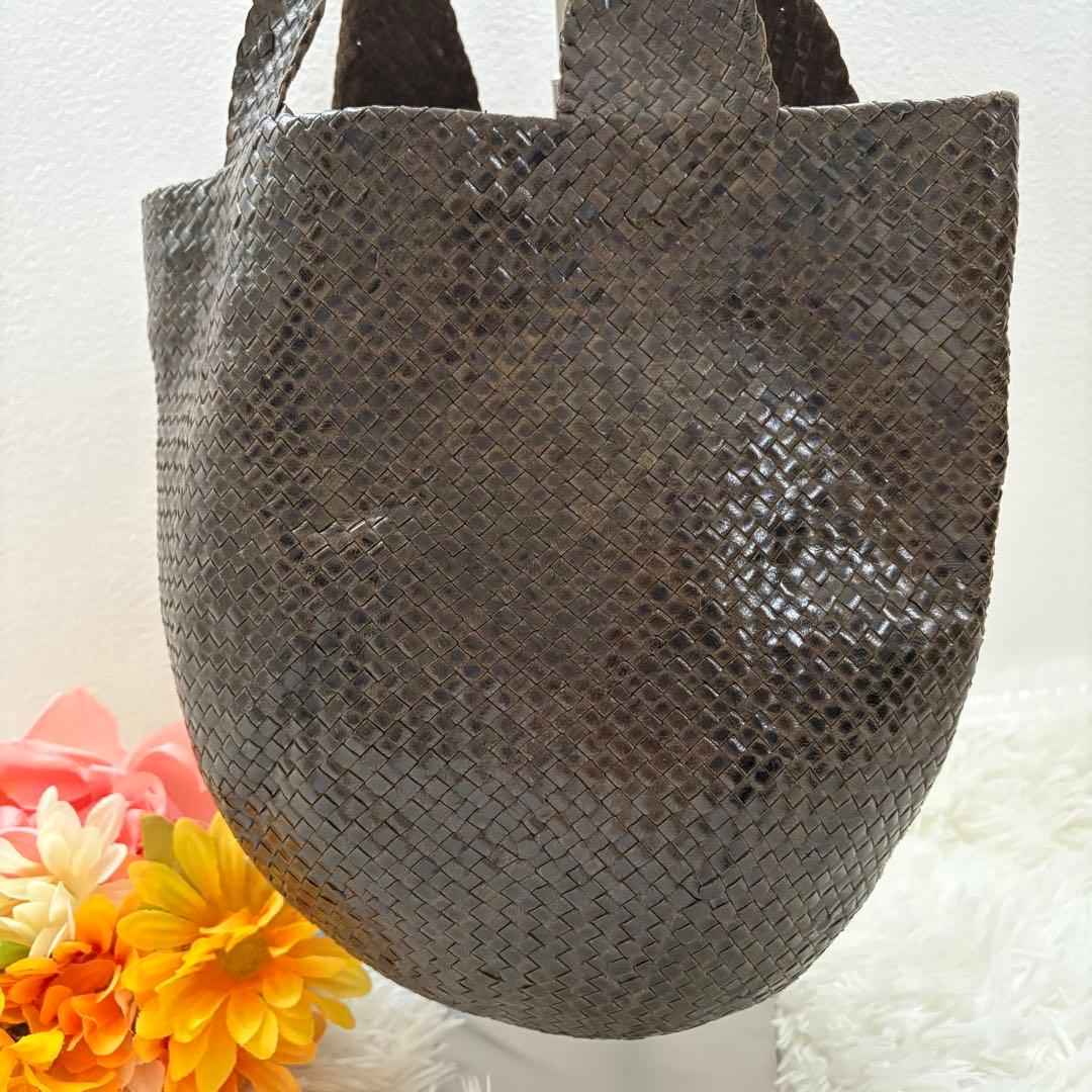 JURGEN LEHL ヨーガンレール　レザー　ハンドバッグ　編み込み　ボール