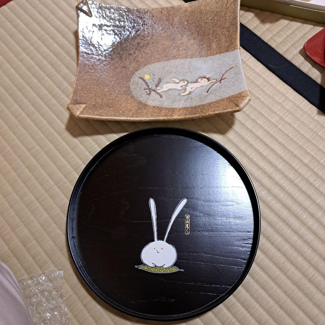 さくまる　一重切花入、唐銅花入、楽茶碗×2 菓子器×2 茶碗×2