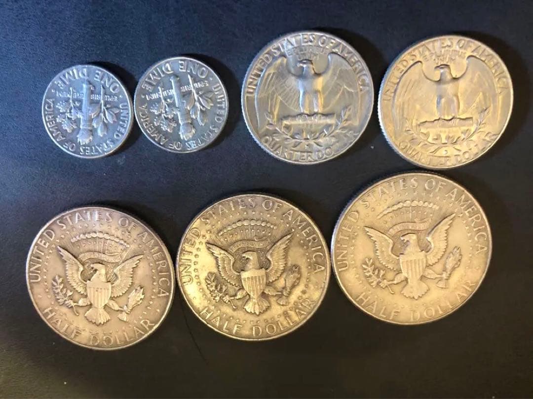 1964年ハーフダラー　ケネディ　ダイム　クォーター　銀貨　半ドル