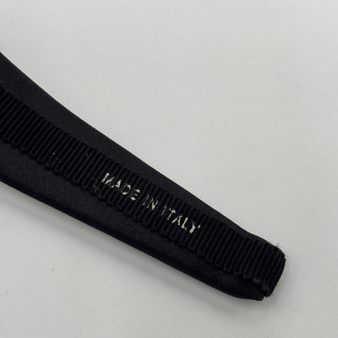 極美品フェラガモ ヴァラリボン サテン ラインストーン カチューシャ ブラック