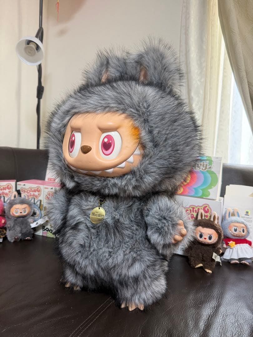 超特大60cmジモモ グレー 4種目チェンジ 高級ファー スペシャルオーダー