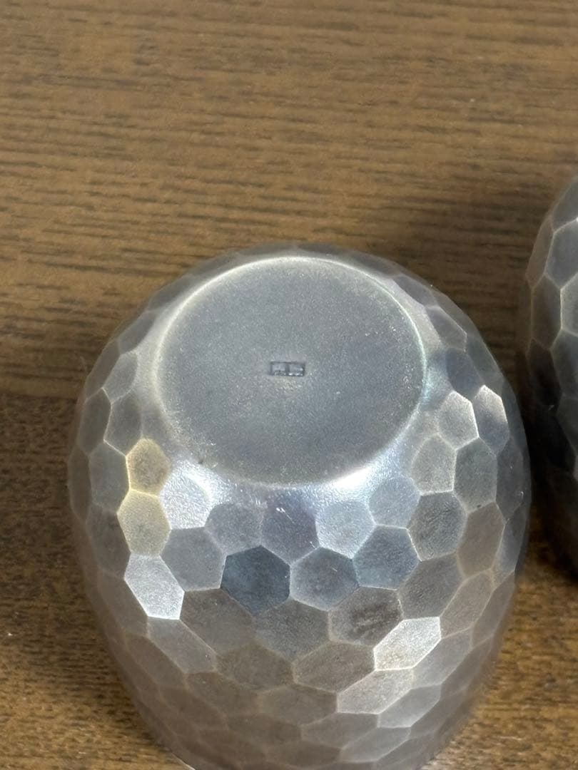 純銀　打ち出し　ぐい呑　盃　タンブラー２個組