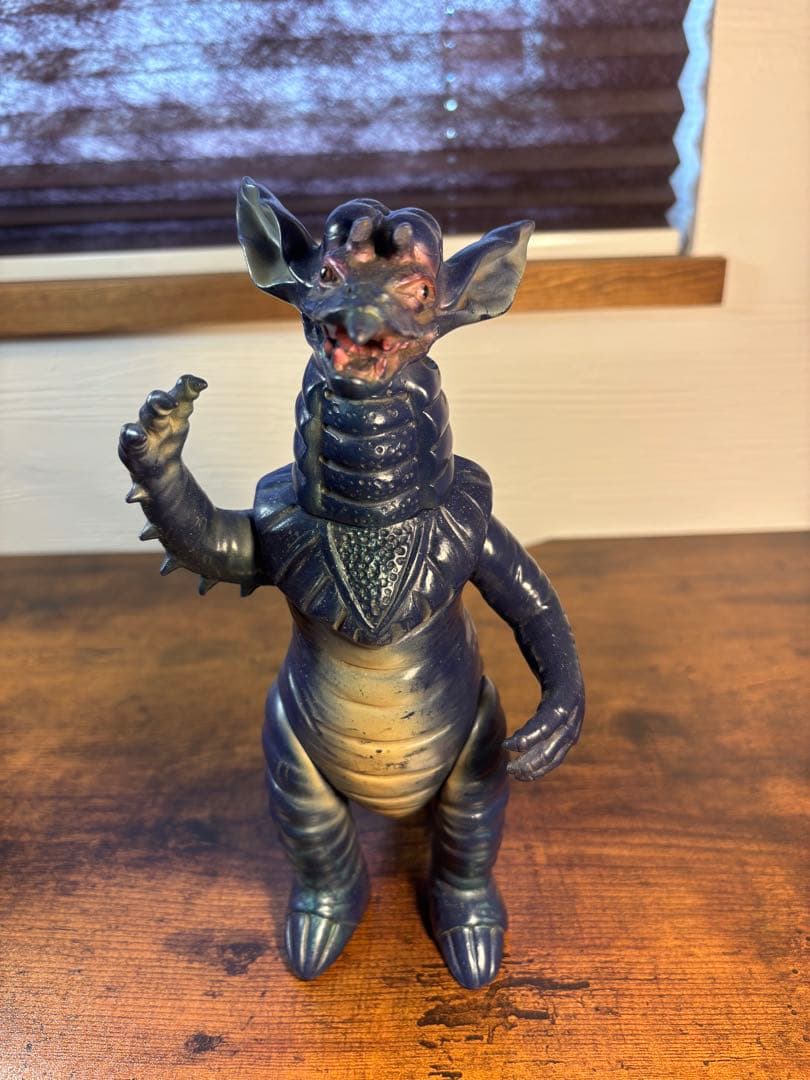 流星人間ゾーン　ゲルデラー　当時物　ソフビ　オレンジ製　ブルマァク　マルサン