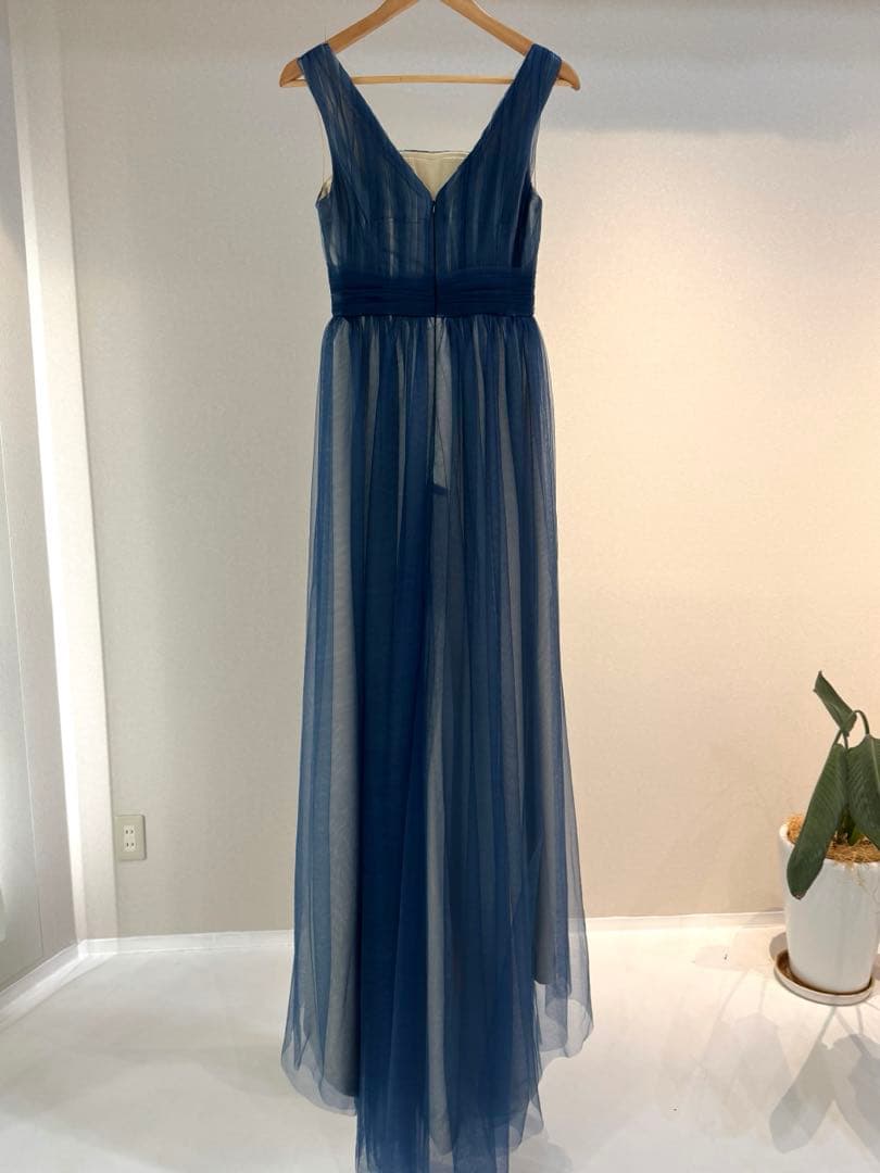 ネイビー　カラードレス　チュール