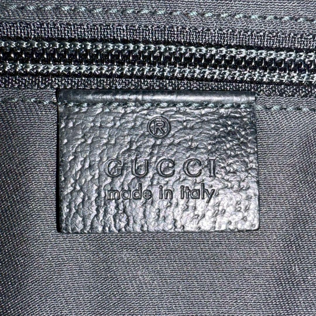 グッチ ショルダーバッグ GGキャンバス GG柄 ブラックレザー 黒色