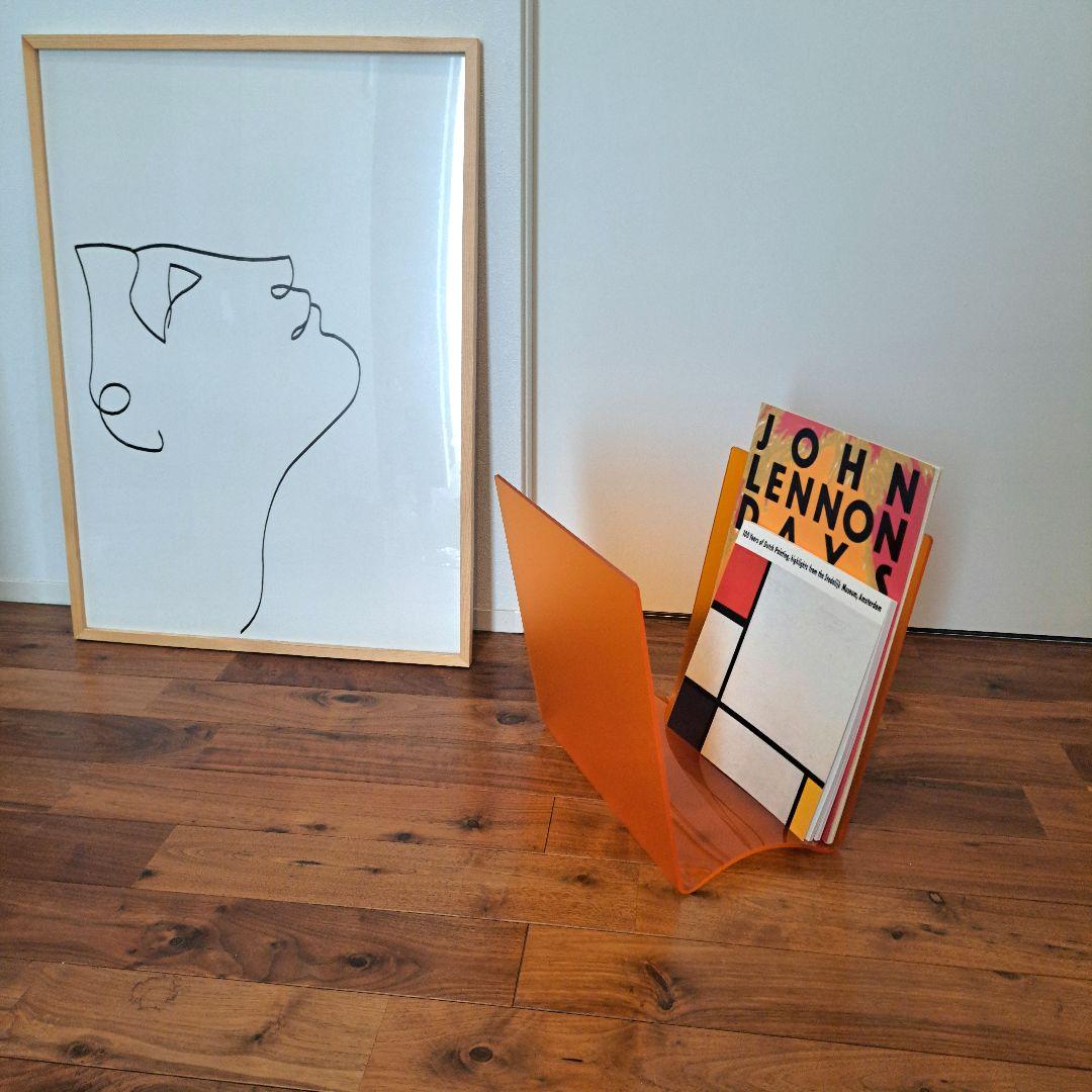 ヴィンテージ　マガジンラック　スペースエイジ アクリル　マガジンラック オレンジ