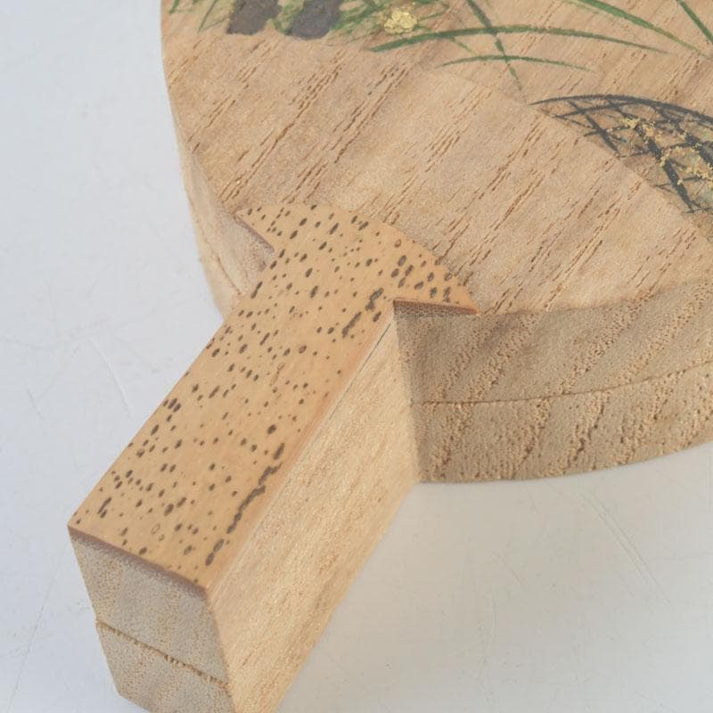 茶道具 畑幸春作 蛍図 団扇形 香合 共箱 V 9789