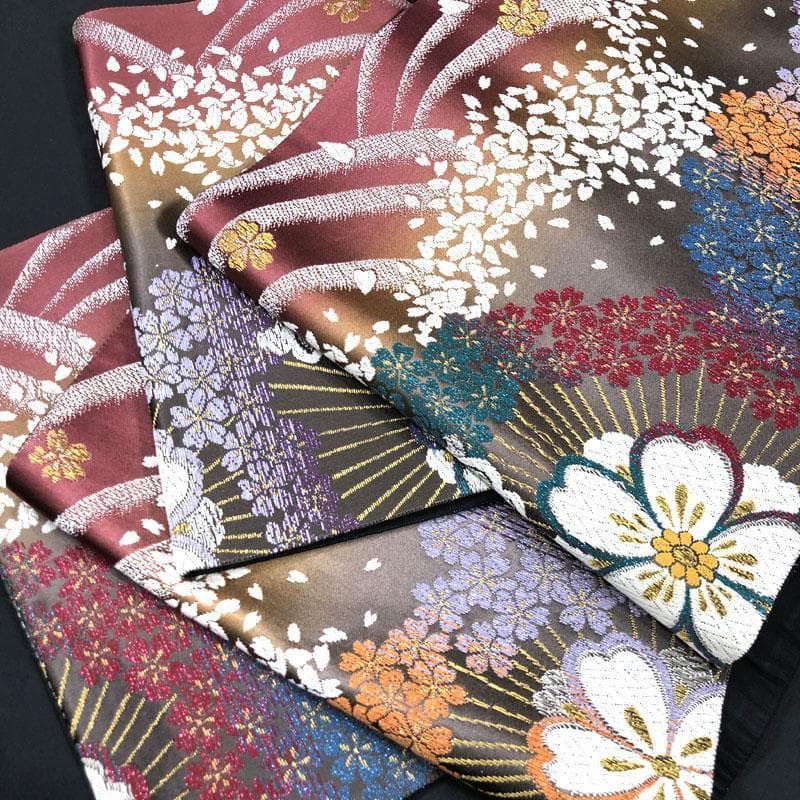 【売切値下げ】302y2◇モダン 華やか 袋帯 桜文 六通◇美品 成人式 結婚式