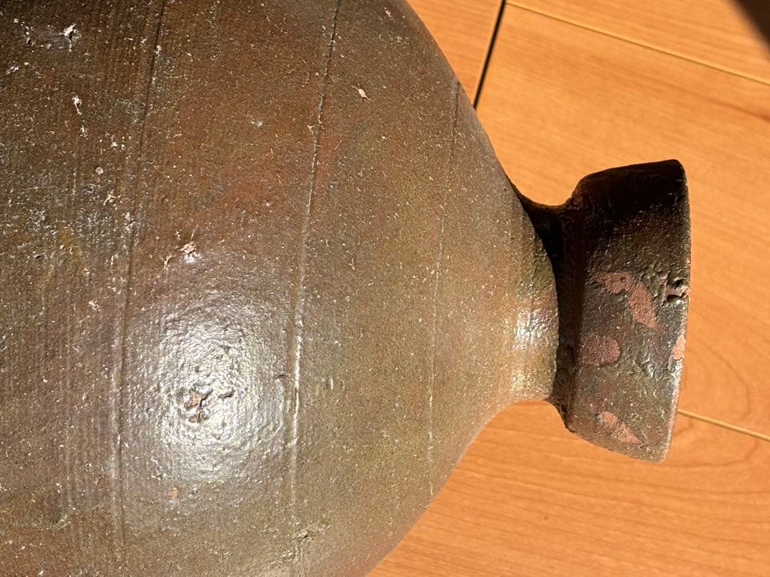 備前焼　大型徳利　無釉焼き締め　骨董品　アンティーク置物