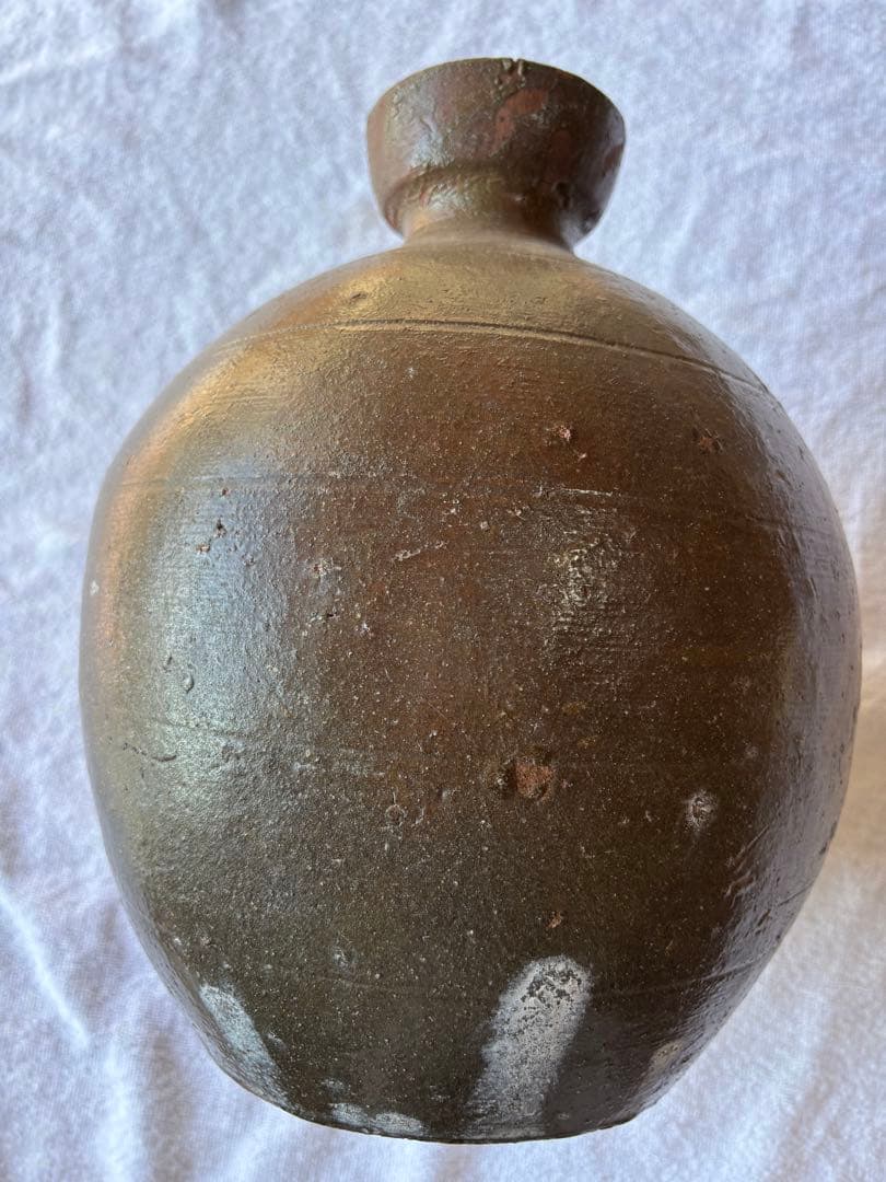 備前焼　大型徳利　無釉焼き締め　骨董品　アンティーク置物