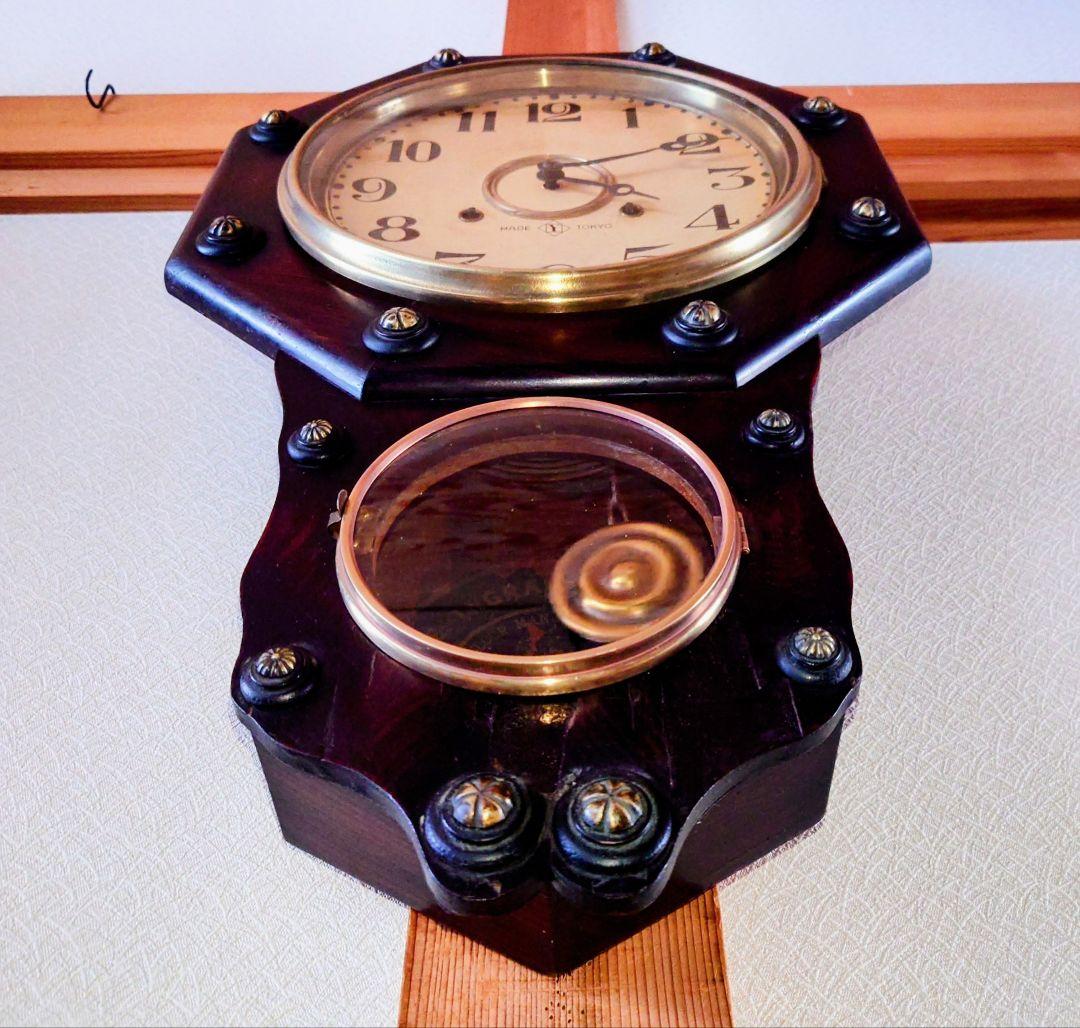 〈完動・美品〉イングラハム　ローズウッド和藤内八角ゼンマイ振り子時計　古時計