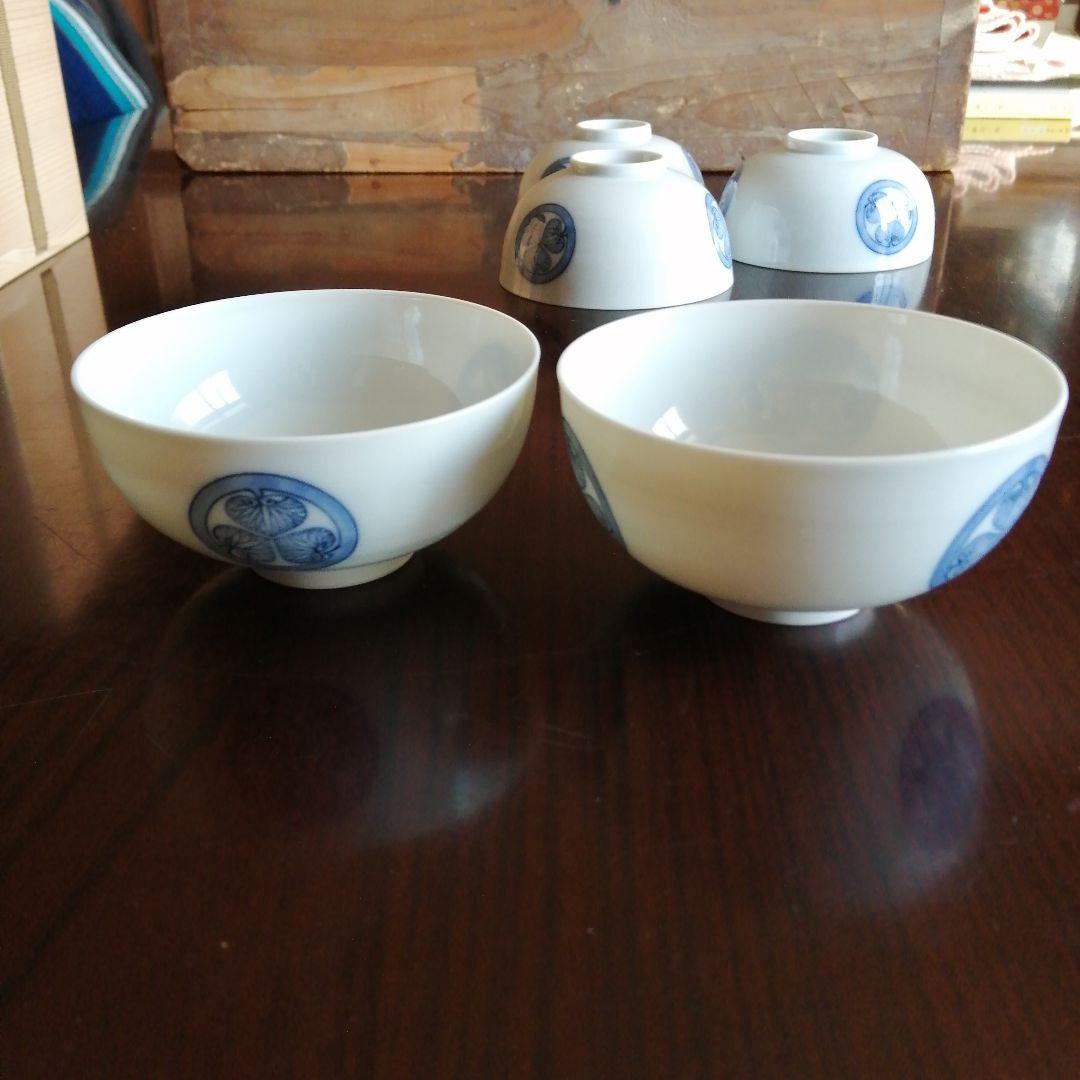 瀬戸焼 伊藤伊平 染付葵文汲出碗 5客 10cm - メルカリ