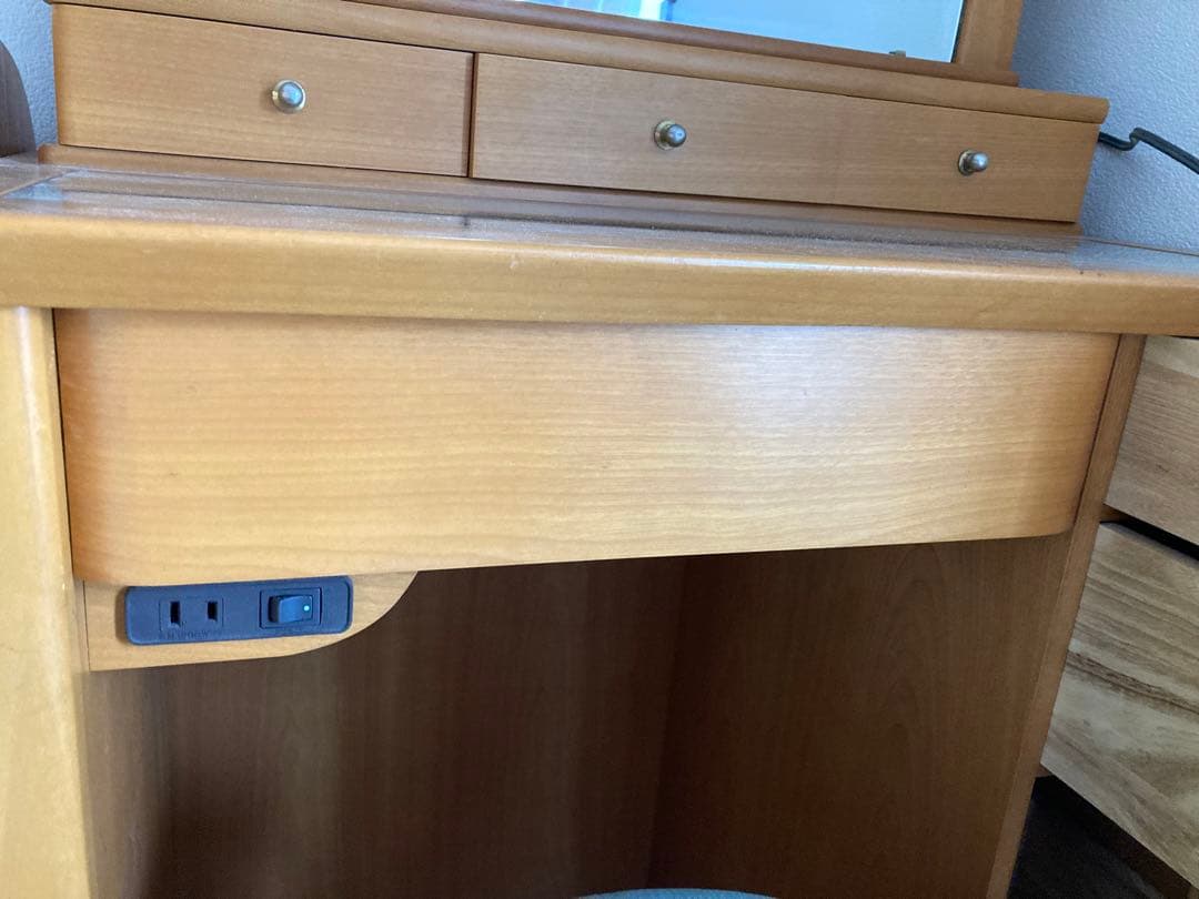 ちこ様専用木製ドレッサー・鏡台・椅子付き