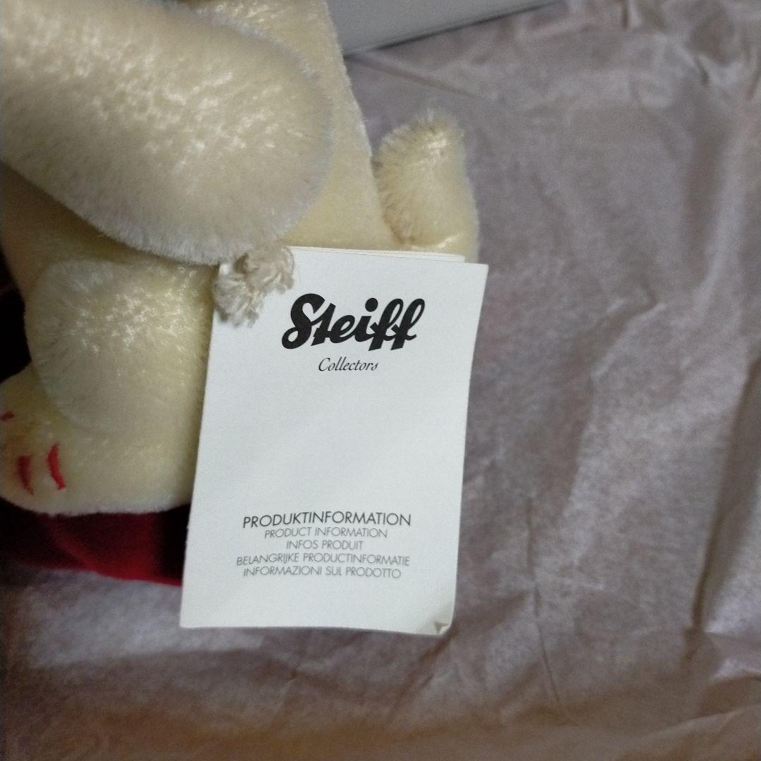白タグ 招き猫 開運 招福 15tcm Steiff シュタイフ 証明書付