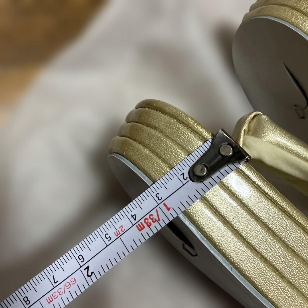 桜の花柄 和装用バッグ 草履セット　金色