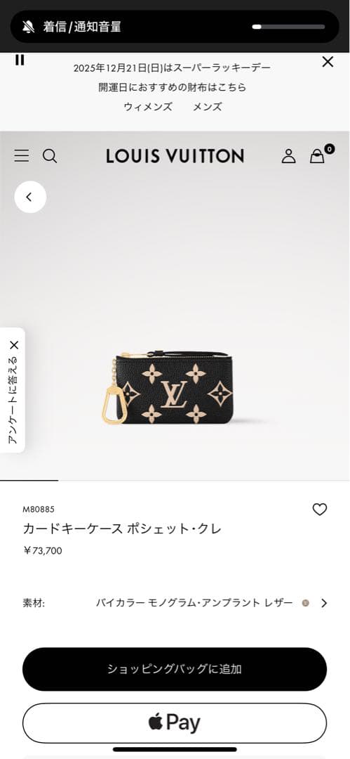 ルイヴィトン ケース ポシェットクレ アンプラント バイカラー