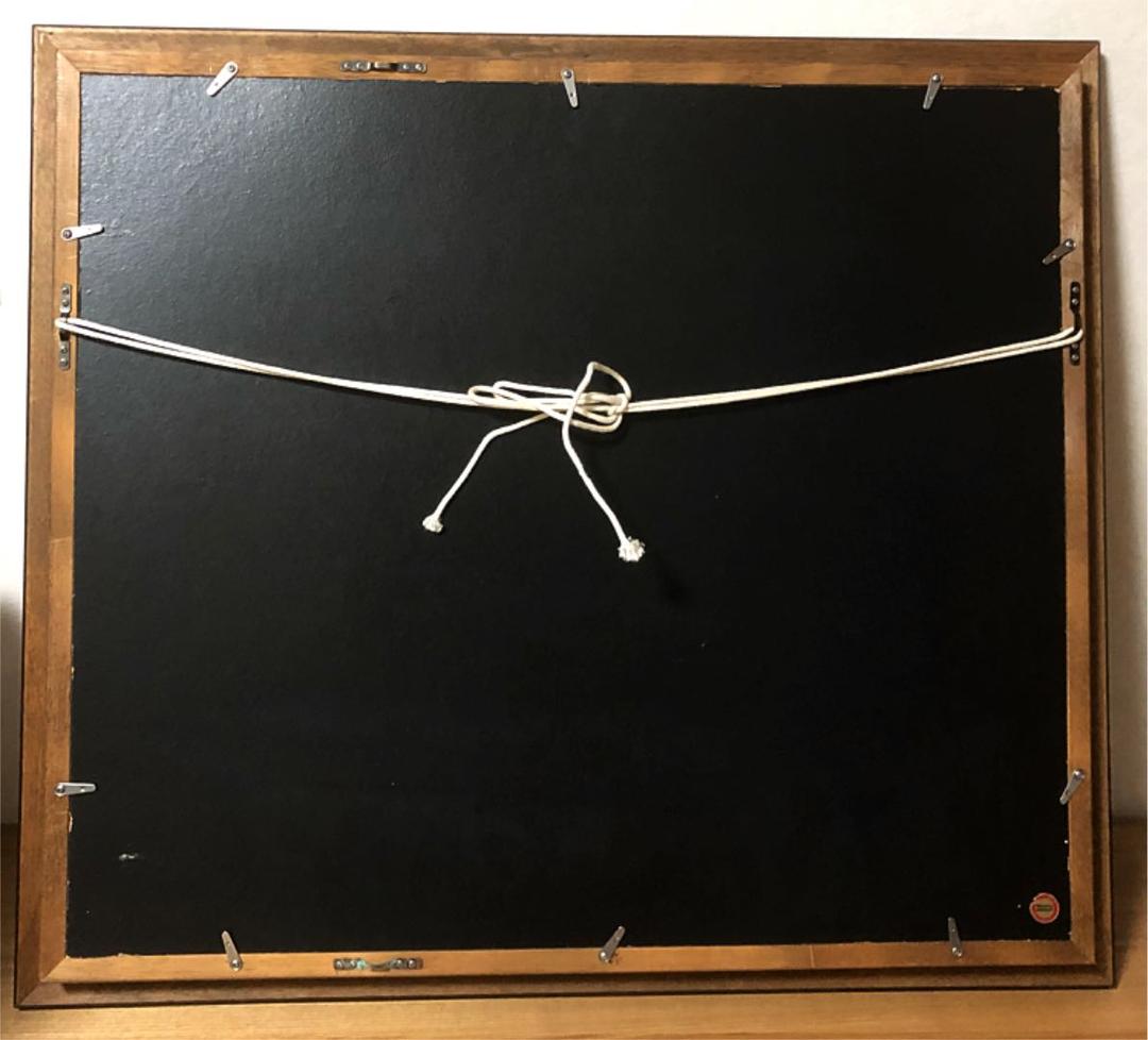 絵画 油絵 幻想的な 青富士 在銘 F10 時代