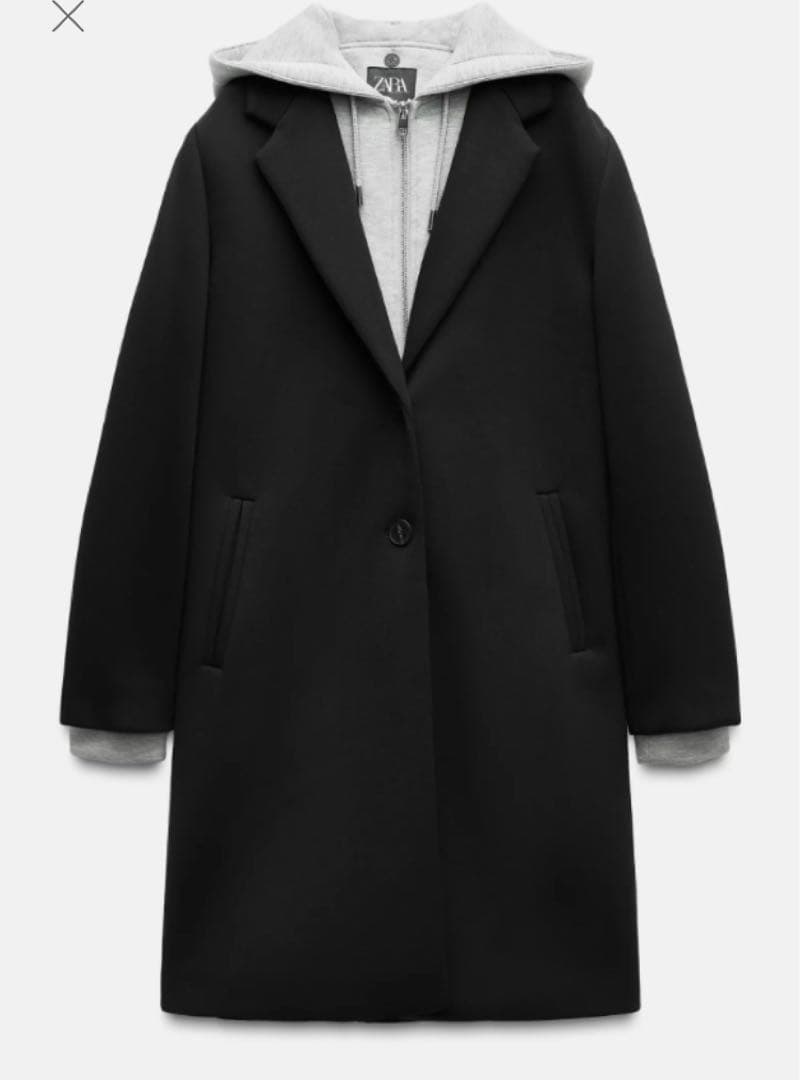送料込】ZARA デタッチャブルフードコート XS - メルカリ