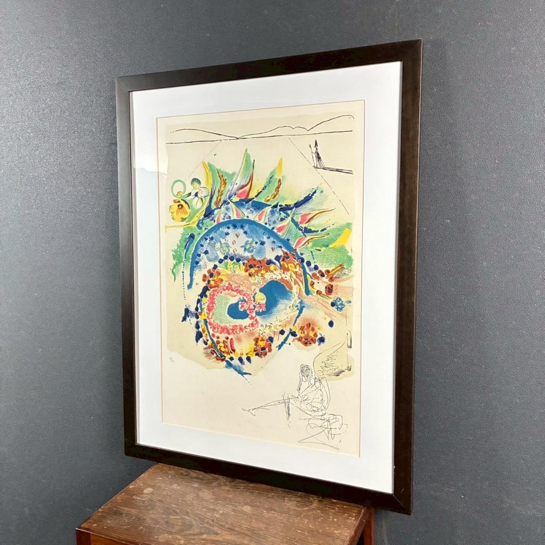 サルバドール・ダリ リトグラフ 版画 直筆サイン入り 限定品 額縁入り