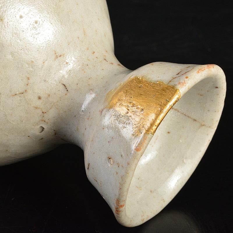 朝鮮美術　李朝　高麗白磁　徳利　金継ぎ直しあり　時代箱　M　R7479