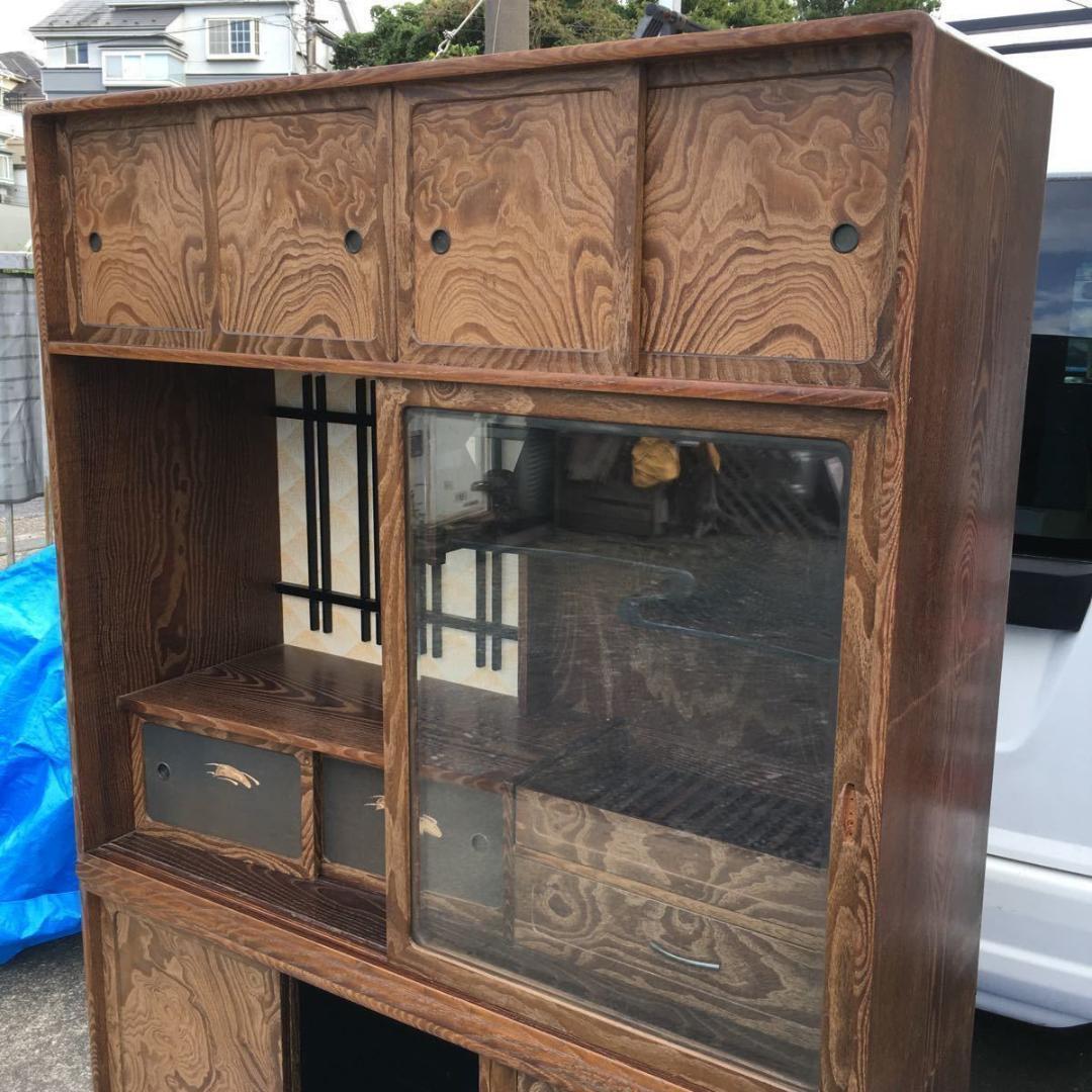 和家具 茶箪笥 幅84cm 茶棚 和風 昭和 レトロ 食器棚 和室 飾り棚 古