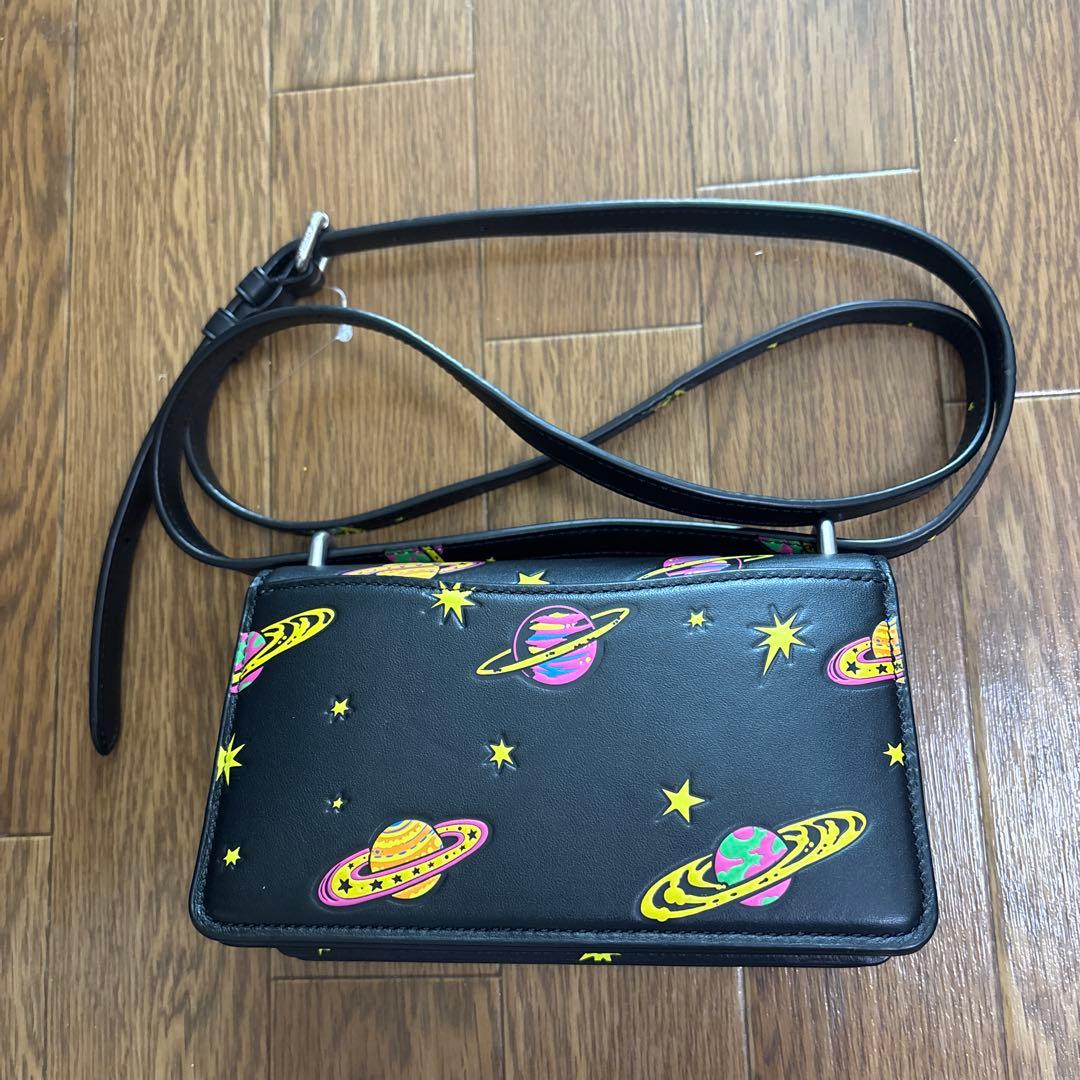 COACH 宇宙柄 ショルダーバッグ ブラック