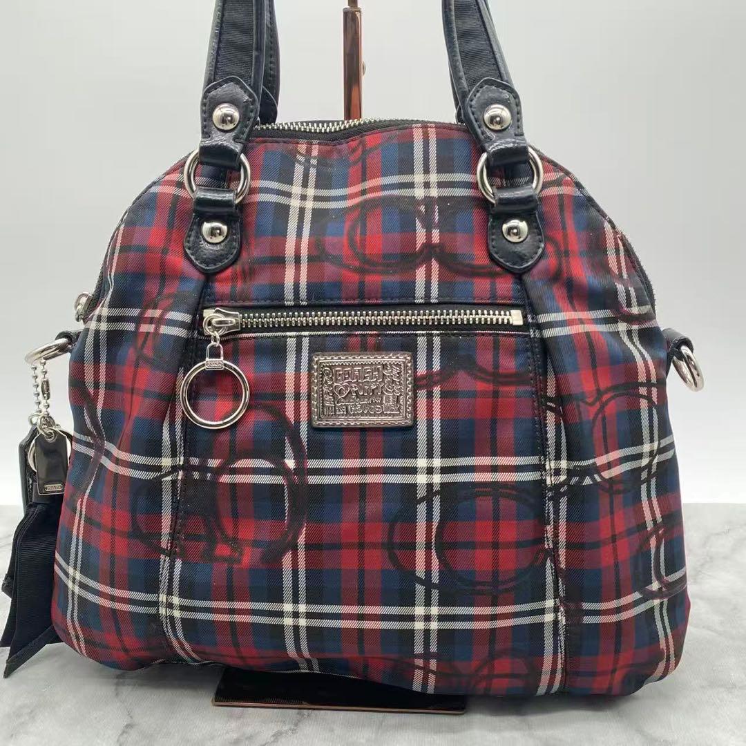 コーチ　ショルダーバッグ　肩掛け　斜め掛け　キャンバス　ポピー　18714