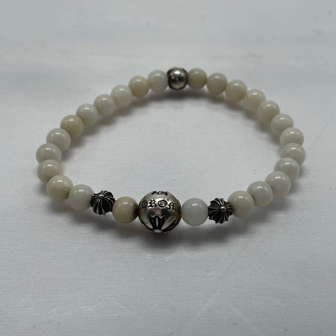 クロムハーツCHROMEHEARTSビーズブレスレット ホワイトビーズ 6ｍｍ