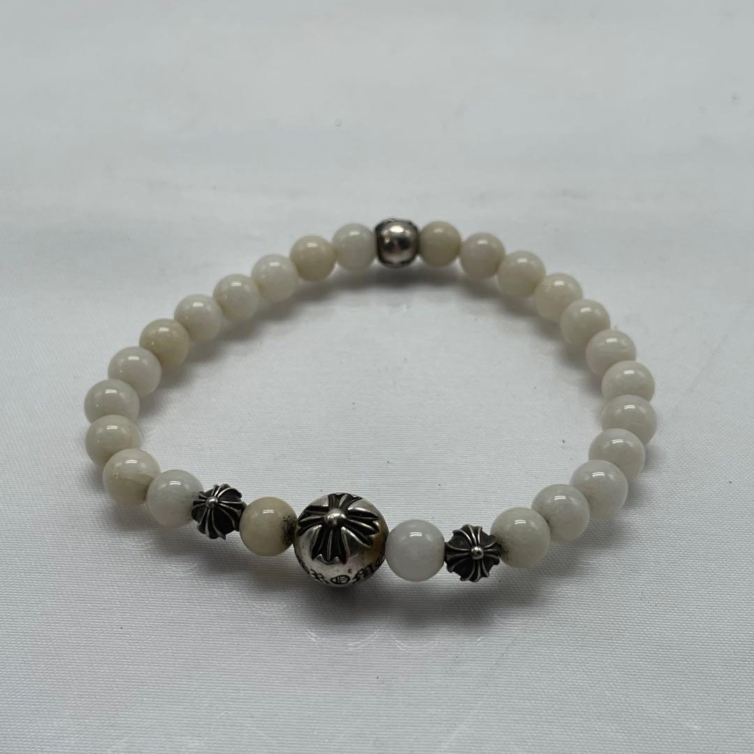 クロムハーツCHROMEHEARTSビーズブレスレット ホワイトビーズ 6ｍｍ