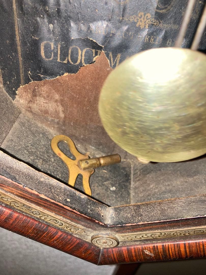 アンティーク名古屋時計製造 8日巻 ボンボン柱時計 稼働中