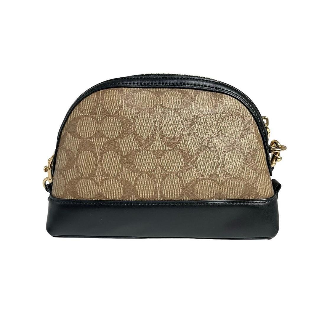 未使用級 COACH コーチ ショルダーカメラバッグ ブラウン シグネチャー