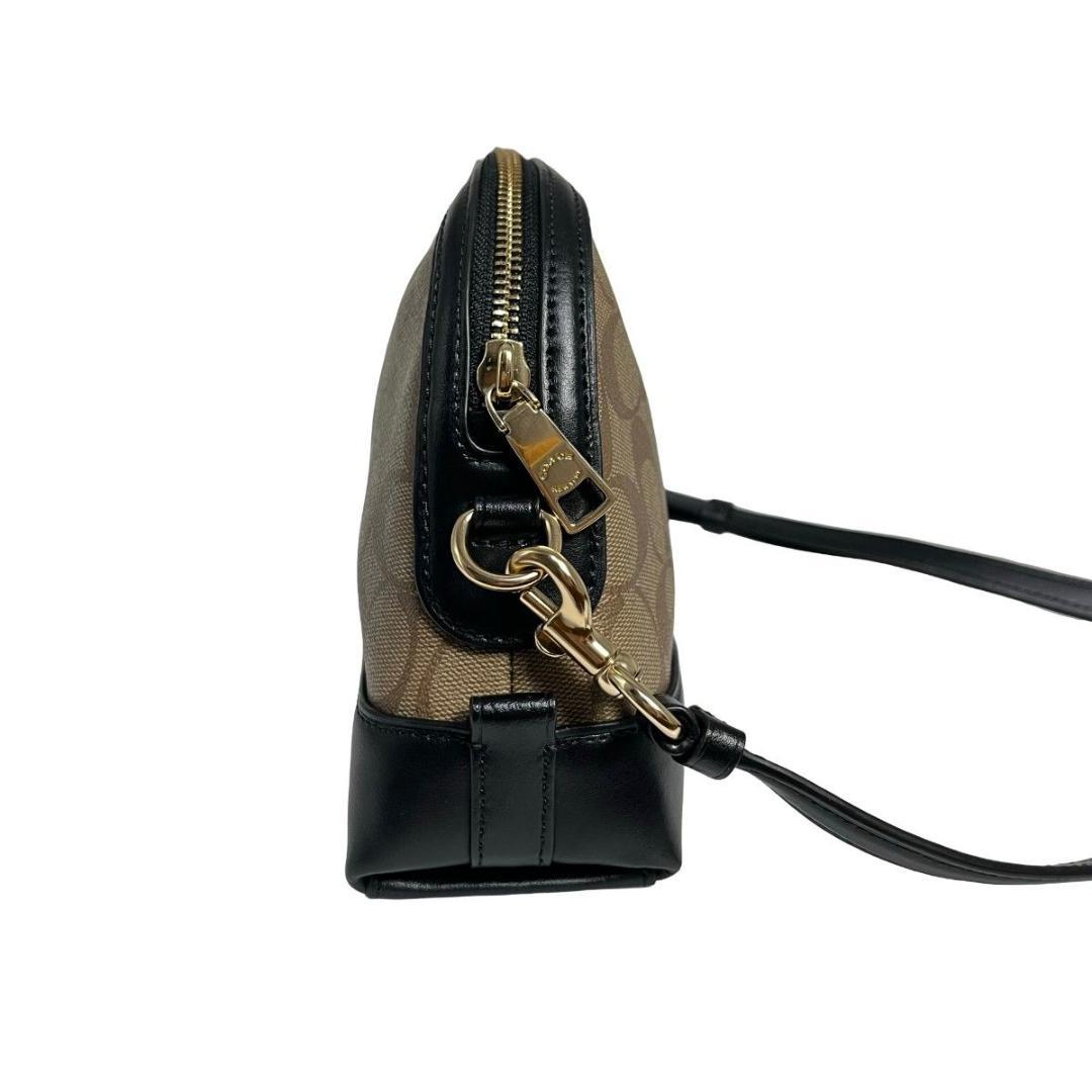 未使用級 COACH コーチ ショルダーカメラバッグ ブラウン シグネチャー