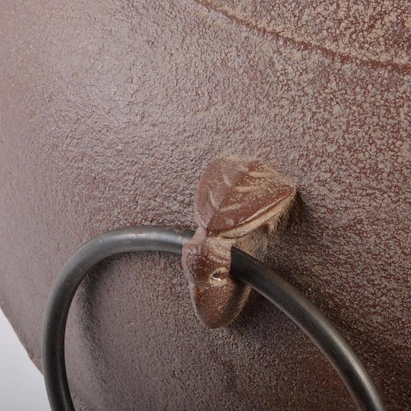 茶道具 人間国宝 釜師 高橋敬典作 桐文 真形釜 鉄釜 共布