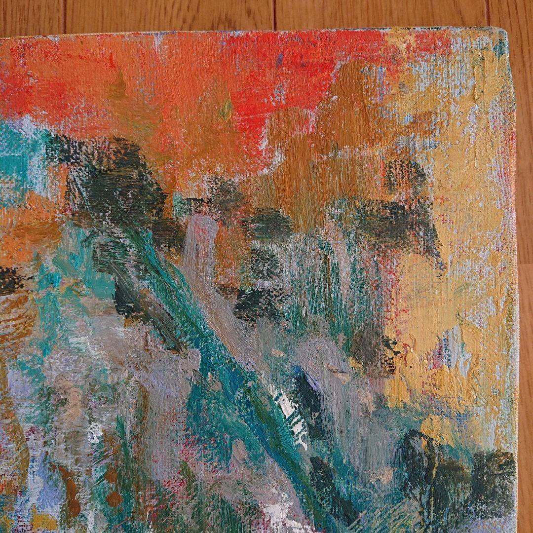 原画 １点もの 『ある日の花屋にて』 油絵 キャンバス 抽象画 花 インテリア