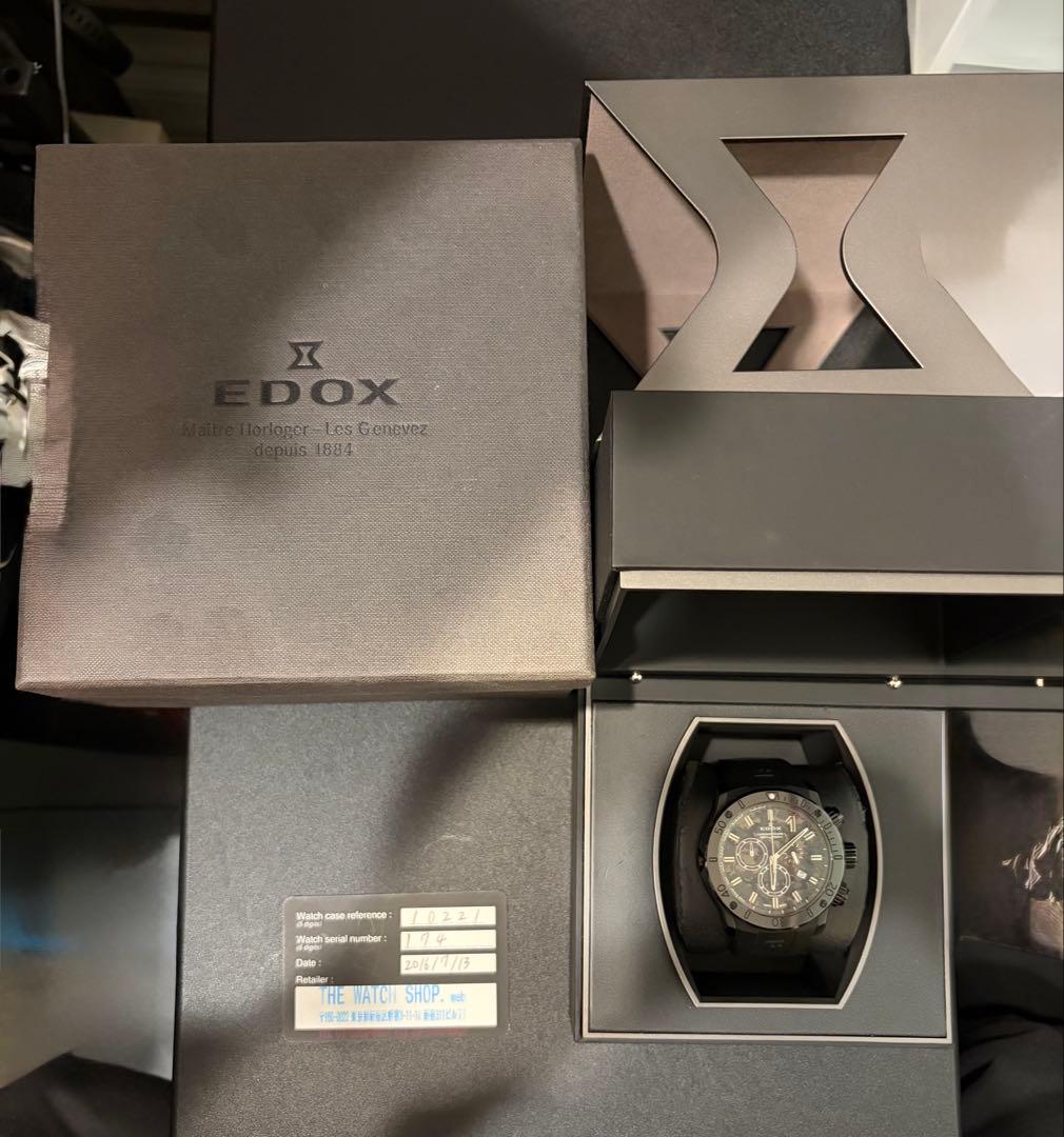 フ*モ様 【美品】EDOX クロノグラフ クロノオフショア1 カモフラ 迷彩 限
