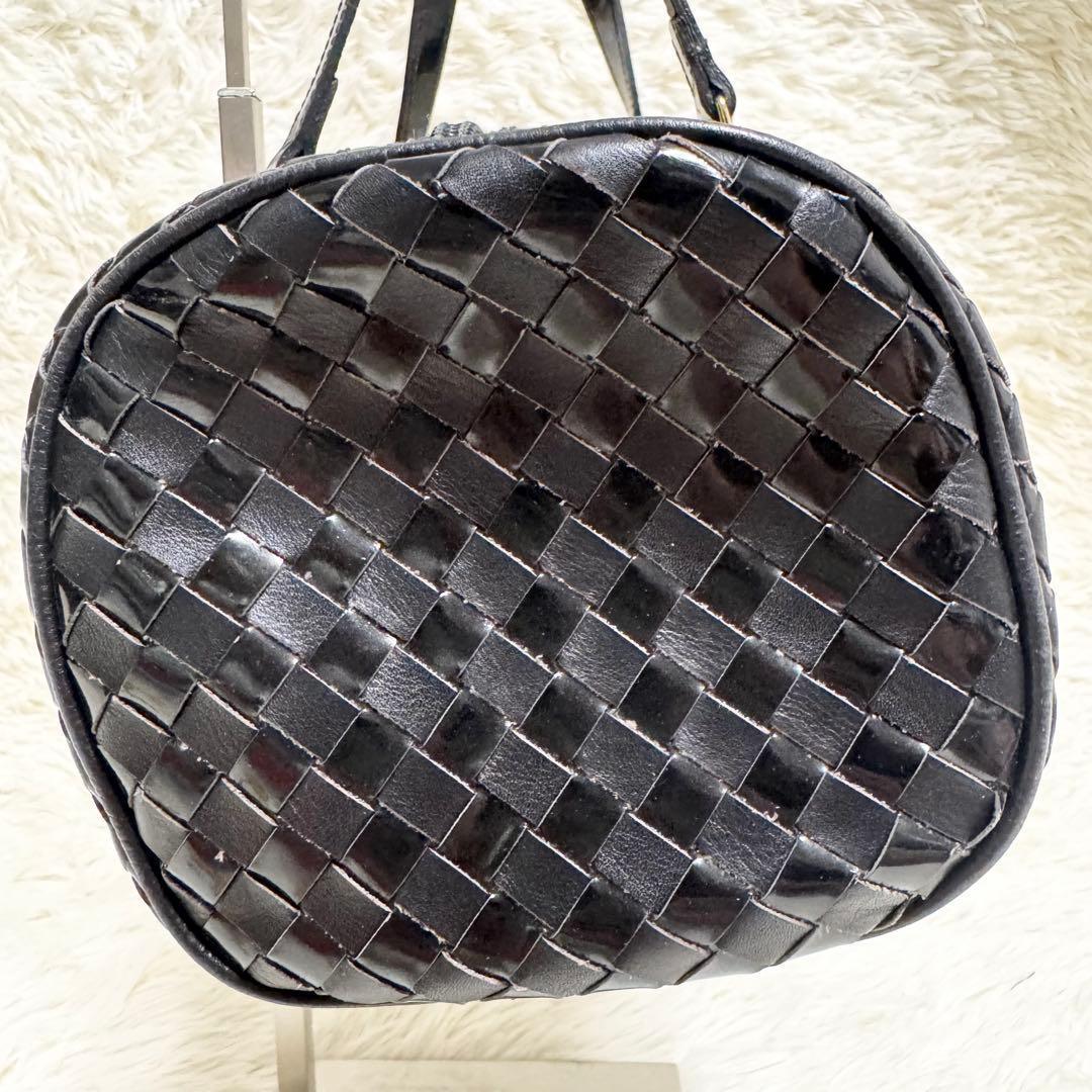 美品✨BALLY ハンドバッグ 編み込み メッシュ 金ロゴ レザー ブラック