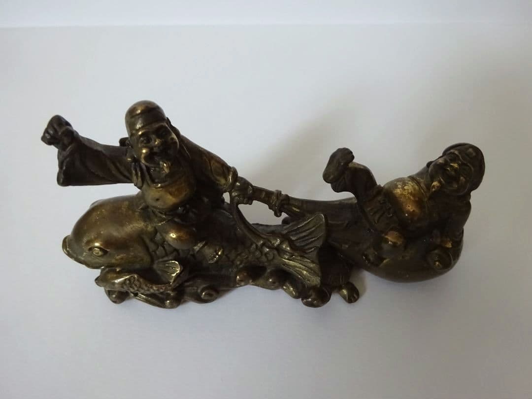 恵比寿さんと大黒天さんの置物　金属製 　インテリア　七福神　金属工芸