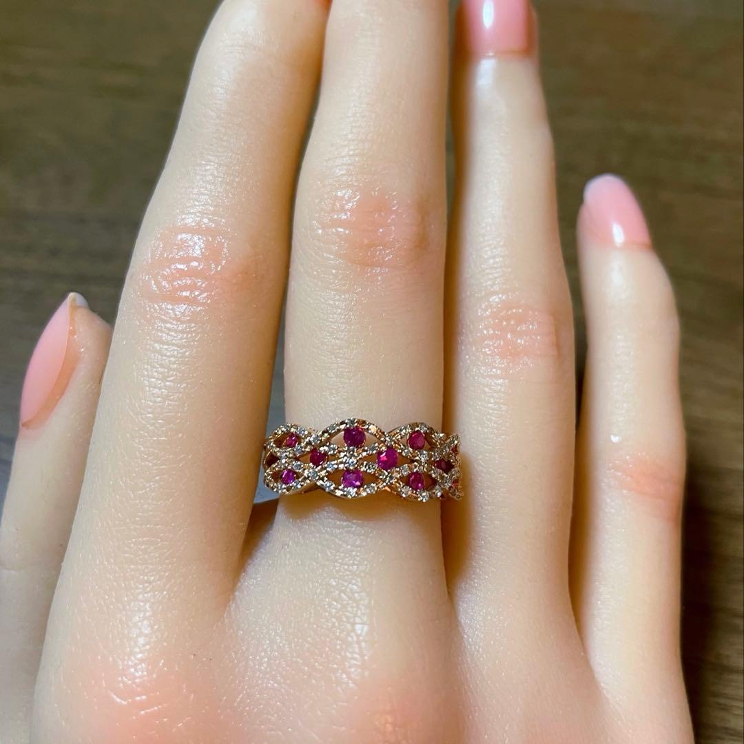 k18 ルビー　ダイヤモンド　リング