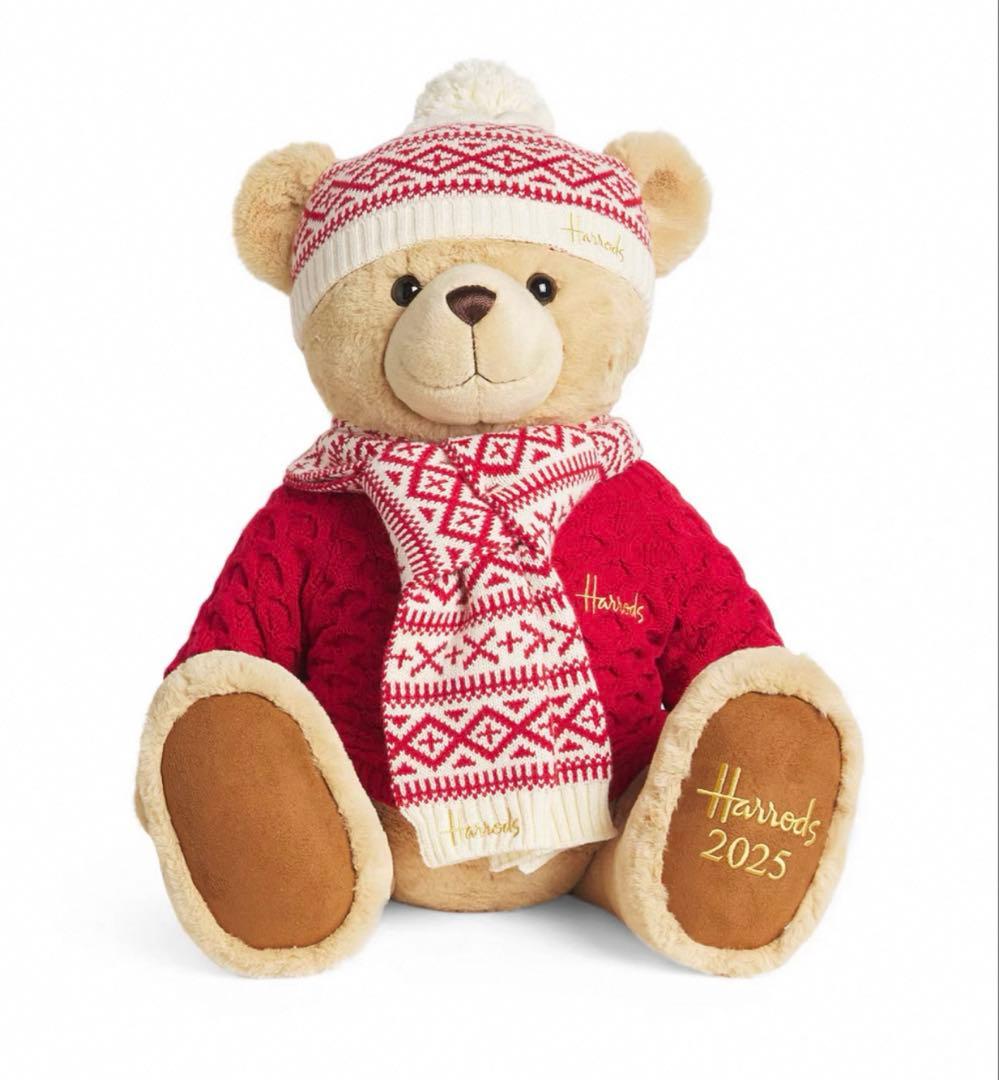 ハロッズ　 2025クリスマスベア　テディベア ぬいぐるみ 座高34cm