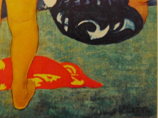 ポール・ゴーギャン、【浜辺のタヒチの女たち】、希少な画集画より